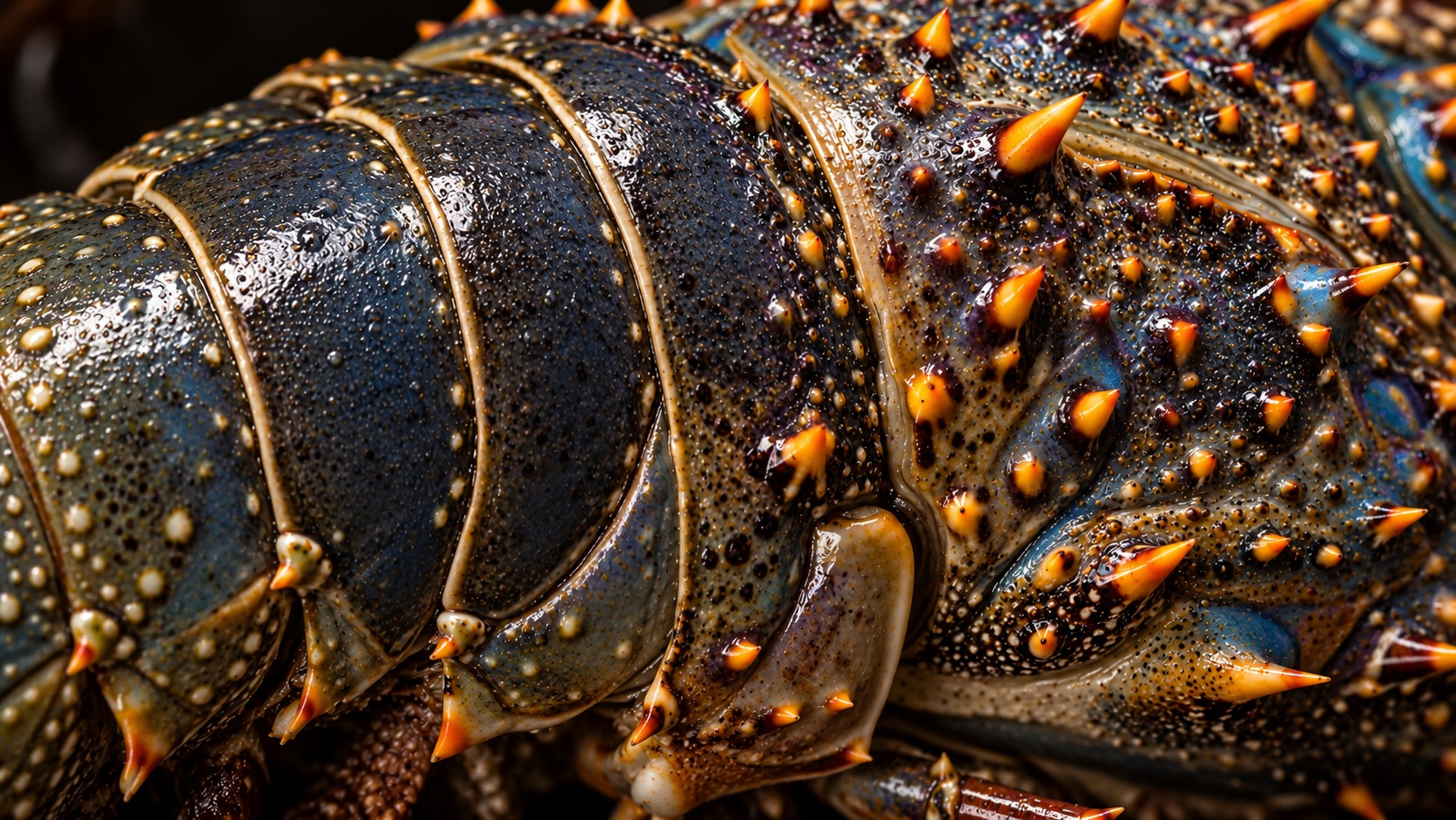 Generated macro study of the textured spiny lobster shell